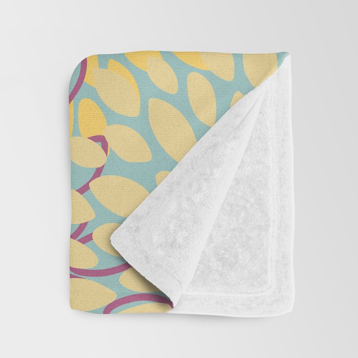 Festive, Floral Prints, Orange, Yellow, Teal and Pink Throw Blanket Gallery Image 3