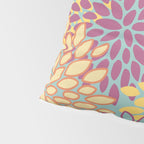 Festive, Floral Prints, Orange, Yellow, Teal and Pink Pillow Sham Gallery Image 4