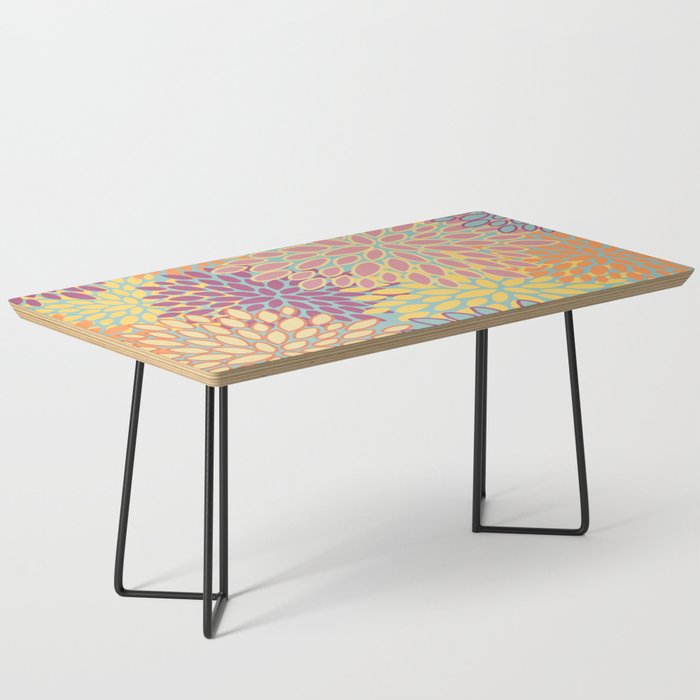 Festive, Floral Prints, Orange, Yellow, Teal and Pink Coffee Table Gallery Image 1