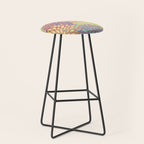 Festive, Floral Prints, Orange, Yellow, Teal and Pink Stool Gallery Image 1