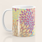 Festive, Floral Prints, Orange, Yellow, Teal and Pink Coffee Mug Gallery Image 3