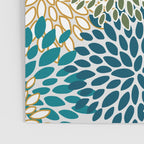 Floral Blooms, Teal, Green and Yellow Poster Gallery Image 3