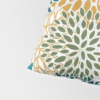 Floral Blooms, Teal, Green and Yellow Pillow Sham Gallery Image 4