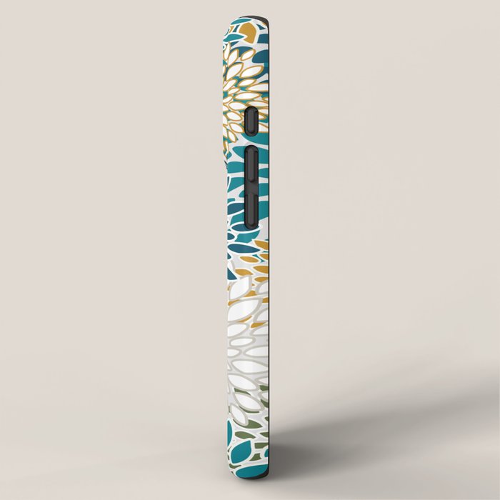 Floral Blooms, Teal, Green and Yellow iPhone Case Gallery Image 2
