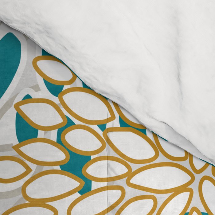 Floral Blooms, Teal, Green and Yellow Comforter Gallery Image 4