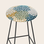 Floral Blooms, Teal, Green and Yellow Stool Gallery Image 2