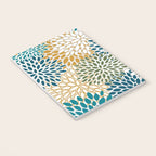 Floral Blooms, Teal, Green and Yellow Notebook Gallery Image 3