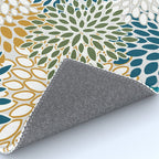 Floral Blooms, Teal, Green and Yellow Rug Gallery Image 4