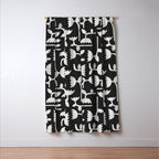 Linocut Tulip Pattern #4 Window Curtain Gallery Image 3