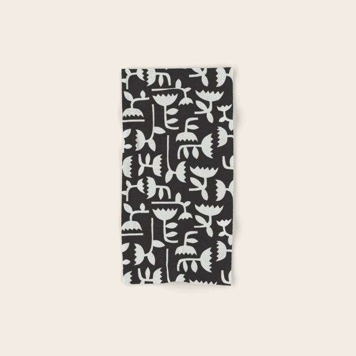 Linocut Tulip Pattern #4 Bath Towel Gallery Image 1
