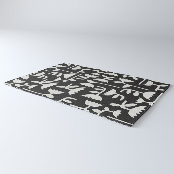 Linocut Tulip Pattern #4 Rug Gallery Image 3