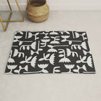 Linocut Tulip Pattern #4 Rug Gallery Image 1