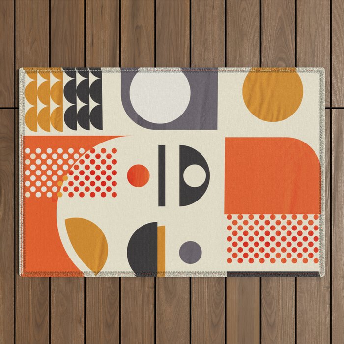 Mid-century no1 Outdoor Rug Gallery Image 1
