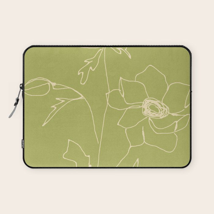 Line Drawing Flowers 2 Laptop Sleeve Gallery Image 1