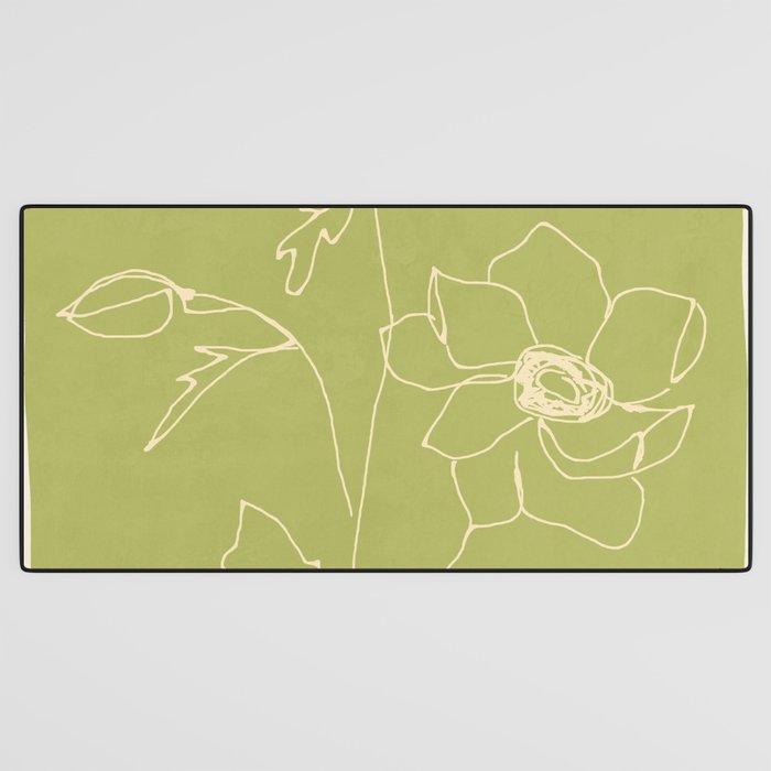 Line Drawing Flowers 2 Desk Mat Gallery Image 3