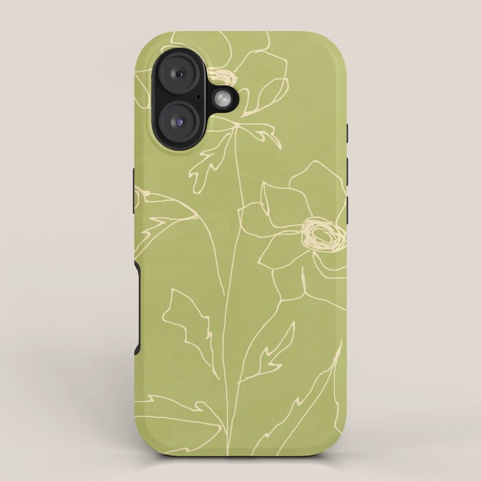 Line Drawing Flowers 2 iPhone Case Gallery Image 1