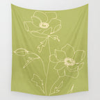 Line Drawing Flowers 2 Wall Tapestry Gallery Image 4