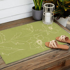 Line Drawing Flowers 2 Outdoor Rug Gallery Image 2