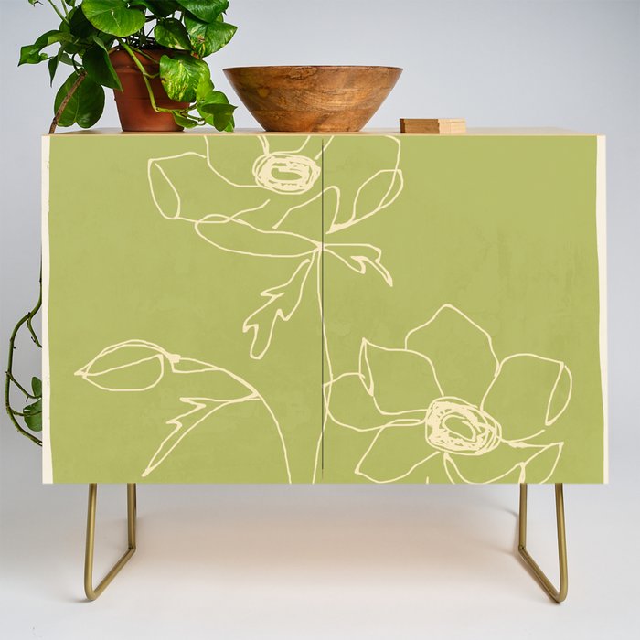 Line Drawing Flowers 2 Credenza Gallery Image 1
