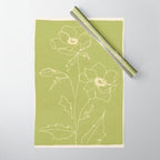 Line Drawing Flowers 2 Wrapping Paper Gallery Image 1