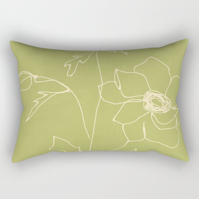 Line Drawing Flowers 2 Rectangular Pillow Gallery Image 1