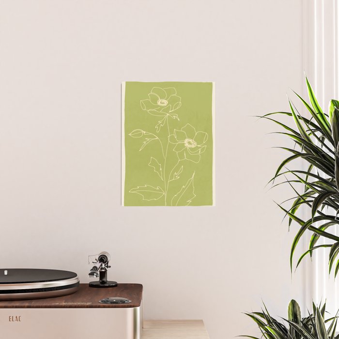Line Drawing Flowers 2 Poster Gallery Image 2
