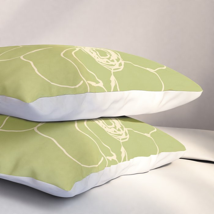 Line Drawing Flowers 2 Pillow Sham Gallery Image 3