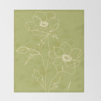 Line Drawing Flowers 2 Throw Blanket Gallery Image 2