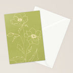 Line Drawing Flowers 2 Stationery Card Gallery Image 2