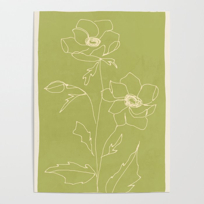 Line Drawing Flowers 2 Poster Gallery Image 4