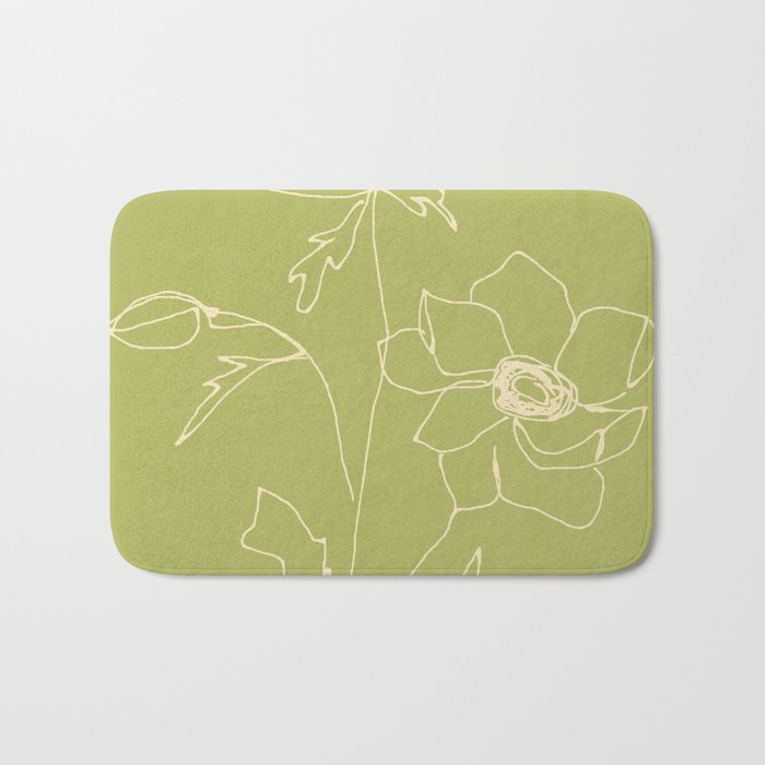 Line Drawing Flowers 2 Bath Mat Gallery Image 1