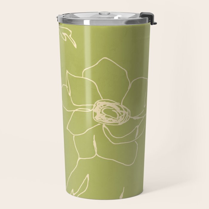 Line Drawing Flowers 2 Travel Mug Gallery Image 2