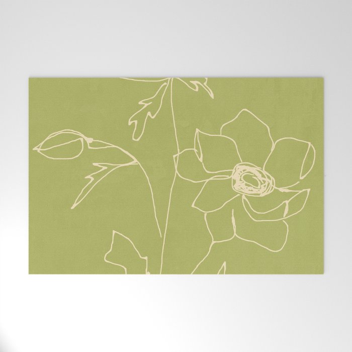 Line Drawing Flowers 2 Welcome Mat Gallery Image 1
