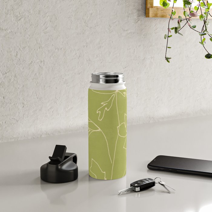 Line Drawing Flowers 2 Water Bottle Gallery Image 4