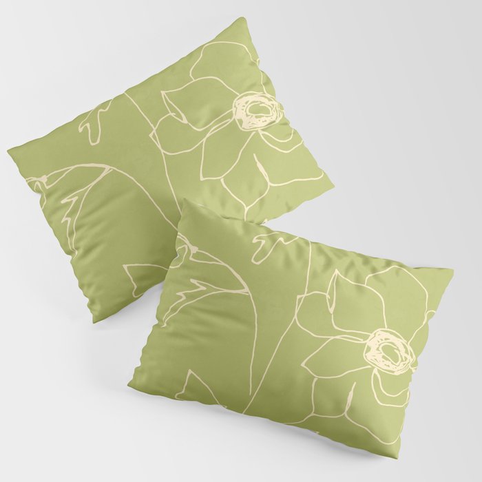 Line Drawing Flowers 2 Pillow Sham Gallery Image 3
