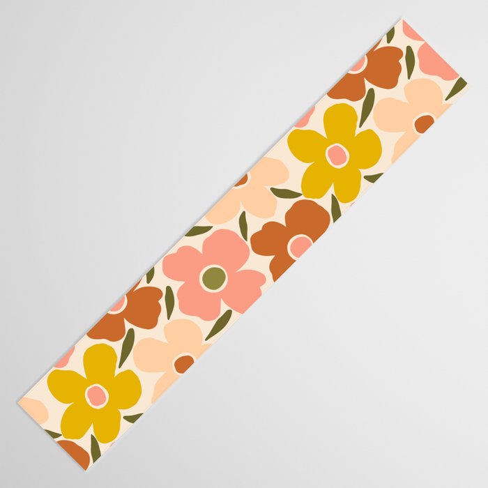 Retro Vintage Floral - Peach Table Runner Gallery Image 3
