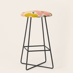 Retro Vintage Floral - Peach Stool Gallery Image 1
