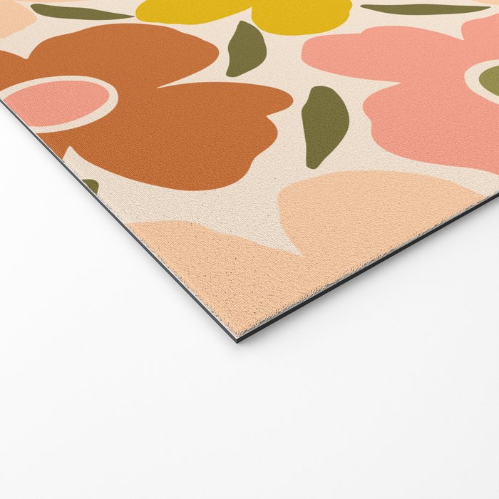Retro Vintage Floral - Peach Welcome Mat Gallery Image 2