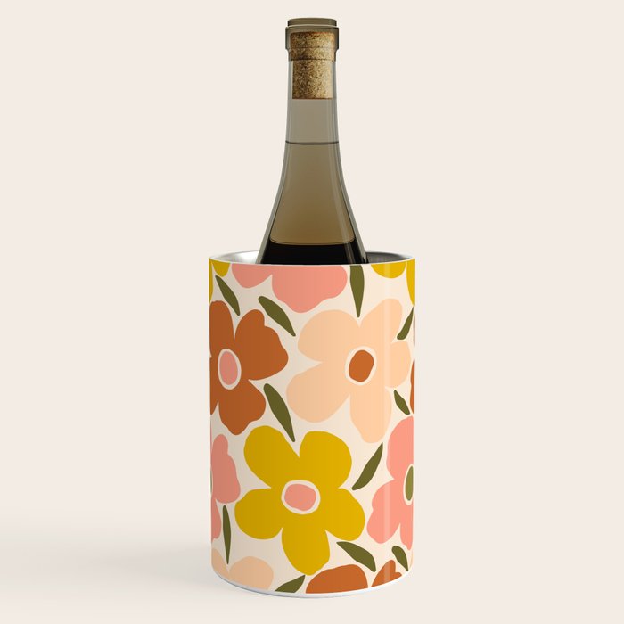 Retro Vintage Floral - Peach Wine Chiller Gallery Image 3