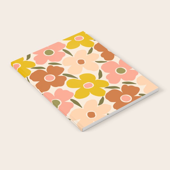 Retro Vintage Floral - Peach Notebook Gallery Image 1