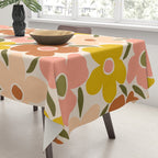 Retro Vintage Floral - Peach Tablecloth Gallery Image 3