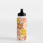 Retro Vintage Floral - Peach Water Bottle Gallery Image 3