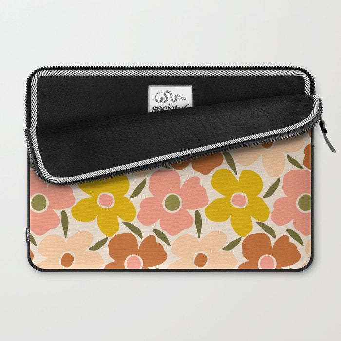 Retro Vintage Floral - Peach Laptop Sleeve Gallery Image 2