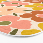 Retro Vintage Floral - Peach Bath Mat Gallery Image 3