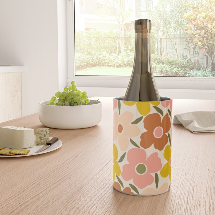 Retro Vintage Floral - Peach Wine Chiller Gallery Image 4