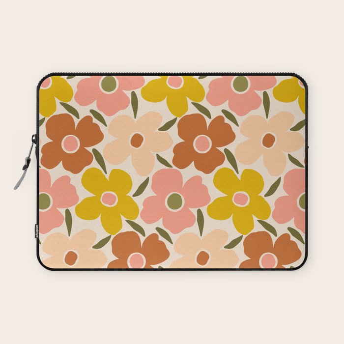 Retro Vintage Floral - Peach Laptop Sleeve Gallery Image 1