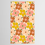Retro Vintage Floral - Peach Tablecloth Gallery Image 2