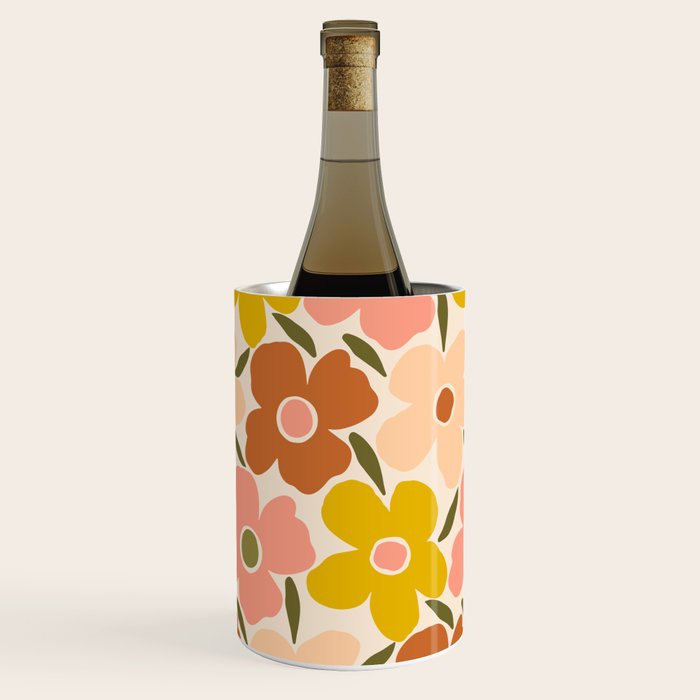 Retro Vintage Floral - Peach Wine Chiller Gallery Image 2