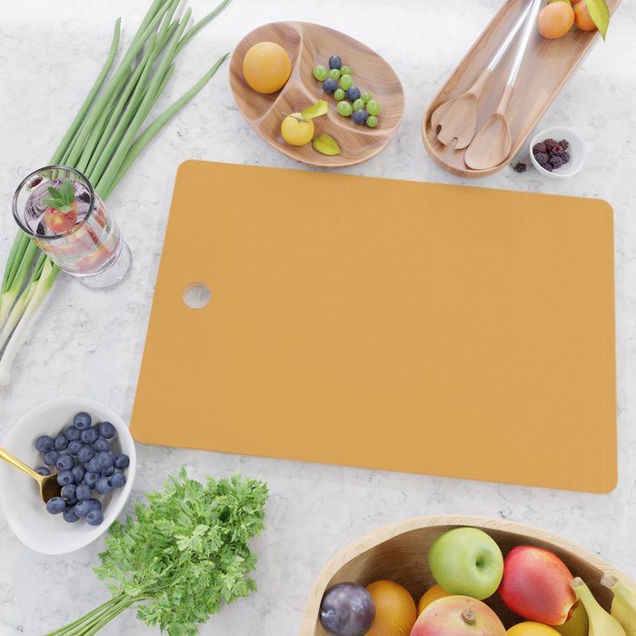 Apricot Orange Solid Color Cutting Board Gallery Image 2