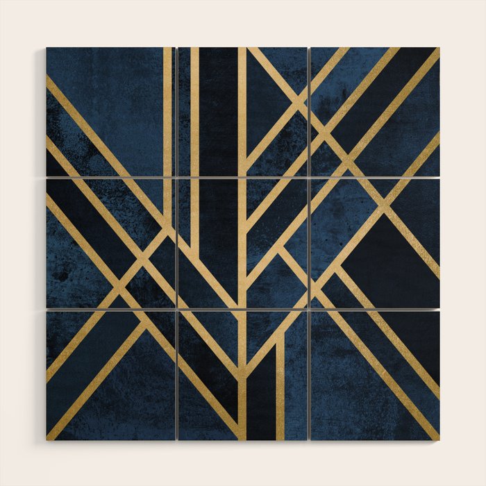 Art Deco Midnight Wood Wall Art Gallery Image 1